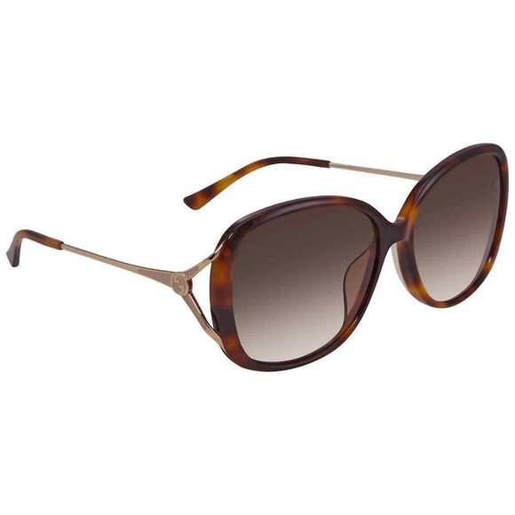 NEW Gucci Brown Oval Women's Sunglasses